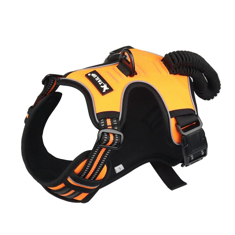 Harnais chien en Y avec poignée souple - Orange