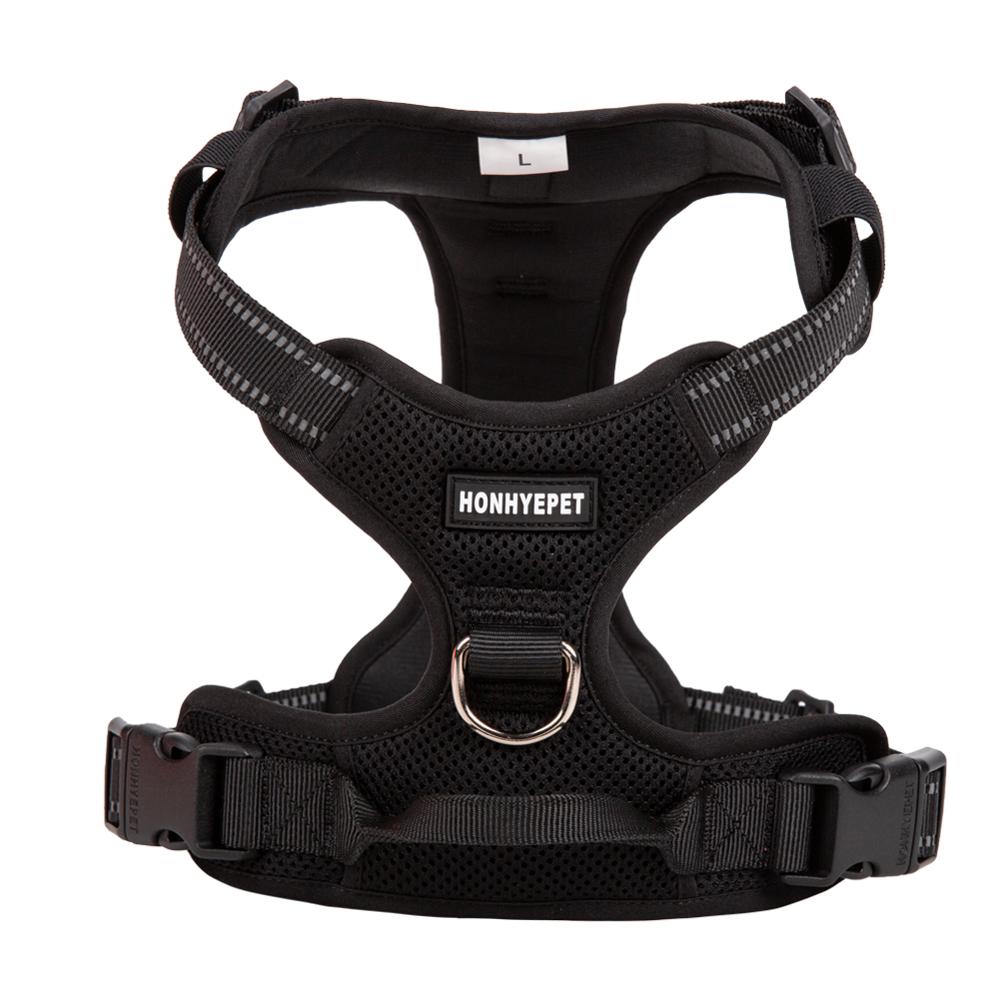 Harnais chien en Y anti-traction en maille - Noir