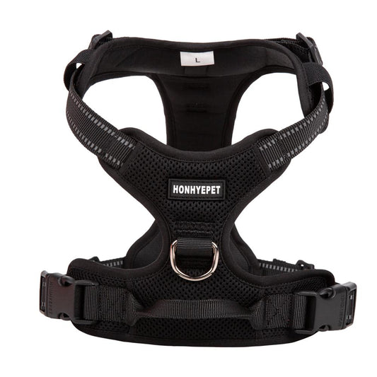 Harnais chien en Y anti-traction en maille - Noir