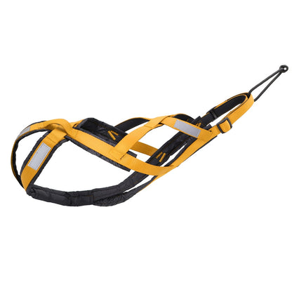 Harnais chien de traction X-back pour canicross - Jaune