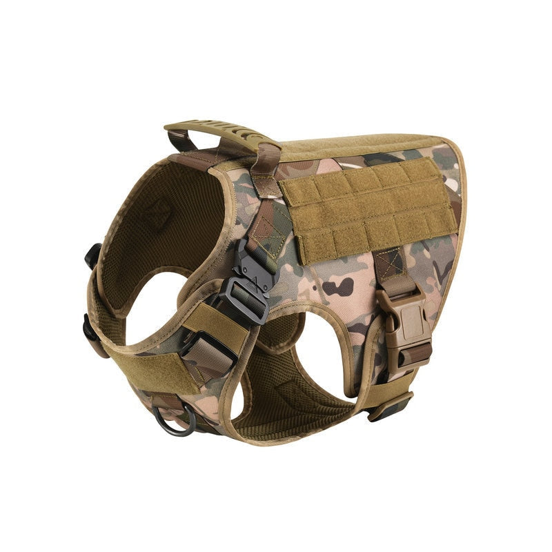 Harnais chien tactique en nylon anti-traction - Camouflage