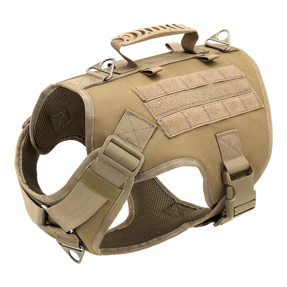 Harnais chien tactique avec poignée renforcée - Khaki