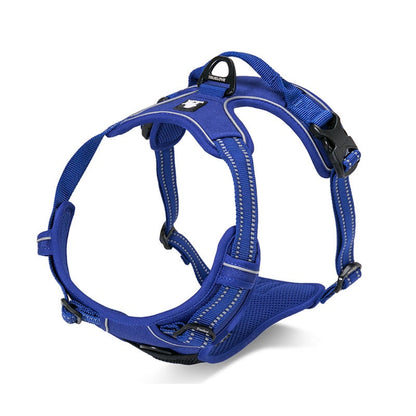 Harnais chien en Y rembourré avec poignée - Bleu Royal
