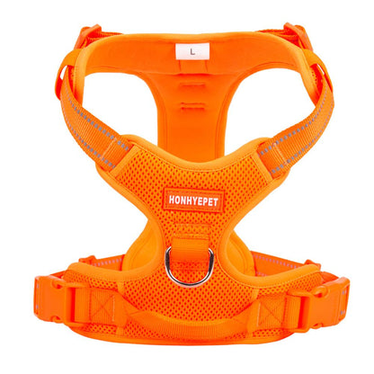Harnais chien en Y anti-traction en maille - Orange