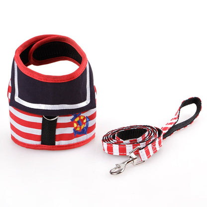 Harnais chien marin pour petit chien avec laisse - Rouge