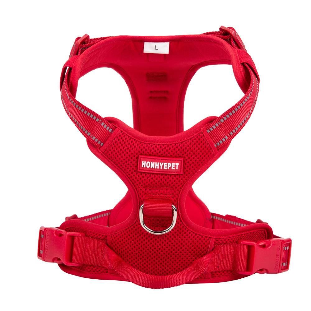 Harnais chien en Y anti-traction en maille - Rouge