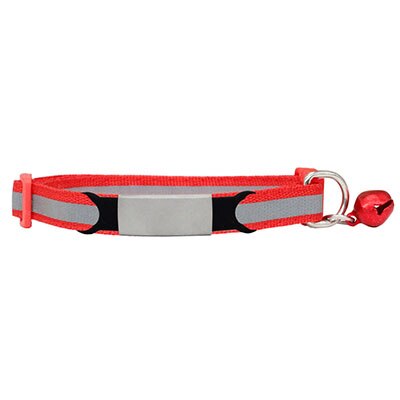 Collier personnalisé rouge pour chien avec clochette rouge et plaque grise