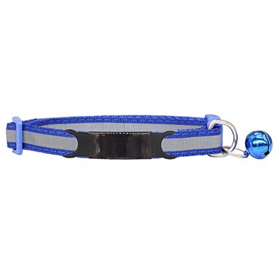 Collier personnalisé bleu pour chien avec clochette bleue et plaque noire