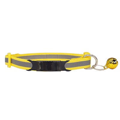 Collier personnalisé jaune pour chien avec clochette jaune et plaque noire