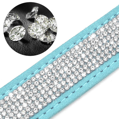 Collier personnalisé chien en cuir PU avec plaque et strass