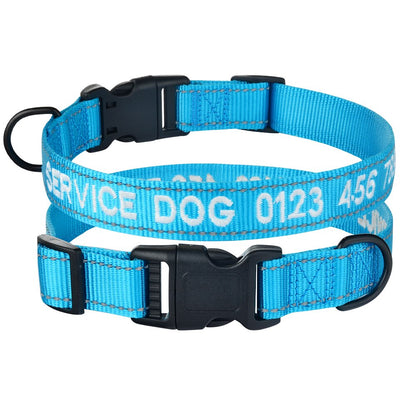 Collier chien personnalisé nylon réfléchissant ajustable