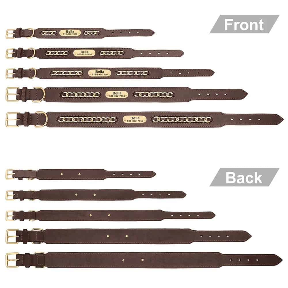 Détail du collier personnalisé pour chien avec plaque avant gravable