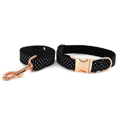 Collier chien personnalisé en nylon à pois